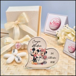 Bomboniera Matrimonio Profumatore a cuore a tema Minnie e Topolino
