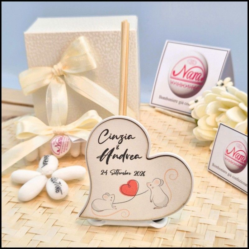 Profumatore a cuore Personalizzato per matrimonio