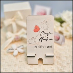 Porta cellulare Personalizzato da matrimonio con due topolini