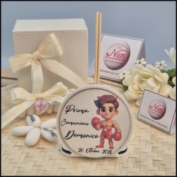 Bomboniera Comunione a tema Boxe profumatore personalizzato