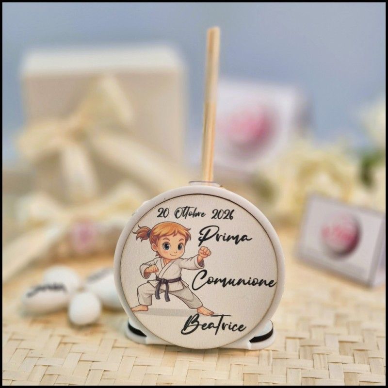 Bomboniere Comunione bambina Karateca profumatore personalizzato