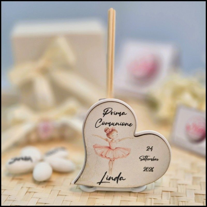 Bomboniera Comunione Ballerina profumatore a cuore