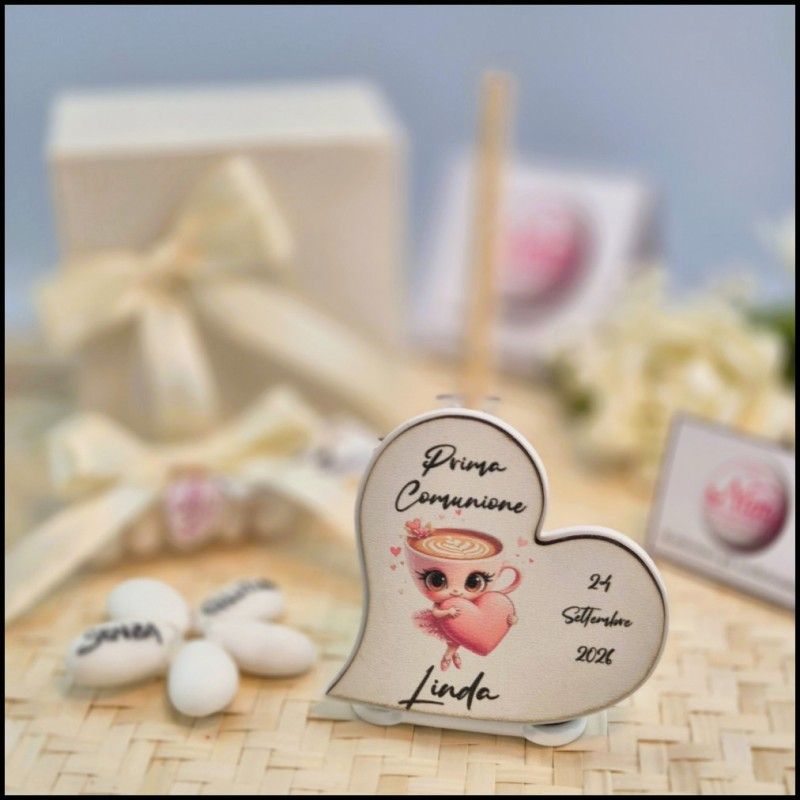 Bomboniera Comunione Bambina Profumatore a cuore Ballerina Cappuccina