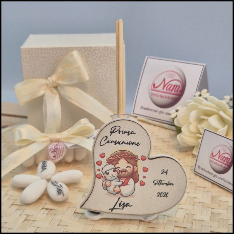 Bomboniera Sacra Profumatore cuore Gesù pastore di anime personalizzato
