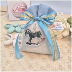 Bomboniere x Nascita Maschio cavallino a dondolo Personalizzato