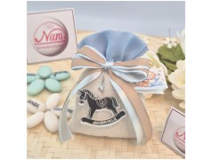 Bomboniere x Nascita Maschio cavallino a dondolo Personalizzato