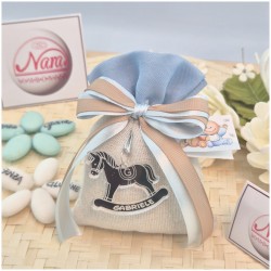 Bomboniere x Nascita Maschio cavallino a dondolo Personalizzato