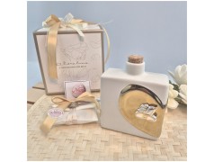 Bomboniera Nozze oro Oliere Con Cuore e placchetta