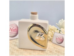 Bomboniera Nozze oro Oliere Con Cuore e placchetta