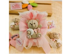 Bomboniera Battesimo bimba Calamita Orsetto rosa