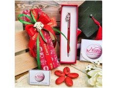 Bomboniera Laurea Penna Rossa con Applicazione Gufo Laureato