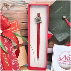 Bomboniera Laurea Penna Rossa con Applicazione Tocco