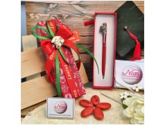 Bomboniera Laurea Penna Rossa con Applicazione Tocco