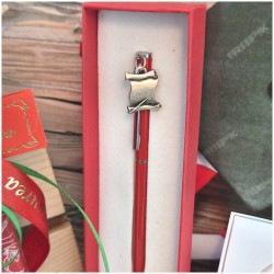 Bomboniera Laurea Penna Rossa con Applicazione Pergamena