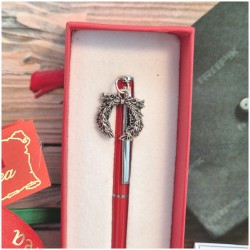 Bomboniera Laurea Penna Rossa con Ciondolo Corona d'Alloro