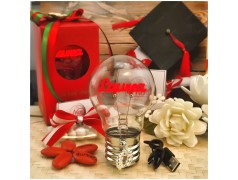 Bomboniera Laurea Lampada Led Idea Brillante con Corona d'Alloro