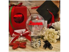 Bomboniera Laurea Lampada Led Idea Brillante con Corona d'Alloro