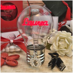 Bomboniera Laurea Lampada Led Idea Brillante con Corona d'Alloro