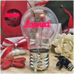 Bomboniera Laurea Lampada Led Scritta Luminosa con Ciondolo Tocco