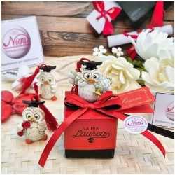 Bomboniera Laurea Gufetti Portafortuna Assortiti (Mappamondo, Libro, Pergamena)