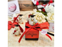 Bomboniera Laurea Gufetti Portafortuna Assortiti (Mappamondo, Libro, Pergamena)