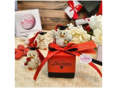 Bomboniera Laurea Gufetti Portafortuna Assortiti (Mappamondo, Libro, Pergamena)