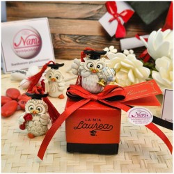 Bomboniera Laurea Gufetti Portafortuna Assortiti (Mappamondo, Libro, Pergamena)