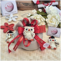 Bomboniera Laurea Segnaposto Calamita Gufo Assortita