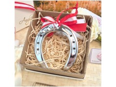 Bomboniera Tema Cavallo Ferro di Cavallo Argentato (Nastri Personalizzabili) ingrandimento