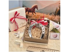 Bomboniera Tema Cavallo Ferro di Cavallo Argentato (Nastri Personalizzabili)