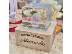 Bomboniera Cresima Lampada Cubo 3D Mitria - Base Led e Incisione Nome INCLUSA