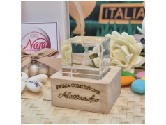 Bomboniera Calcio Lampada Cubo 3D calciatore - Base Led e Incisione Nome INCLUSA