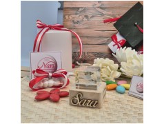 Bomboniera Laurea Lampada Cubo 3D Tocco - Base Led e Incisione Nome INCLUSA