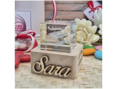 Bomboniera Laurea Lampada Cubo 3D Tocco - Base Led e Incisione Nome INCLUSA