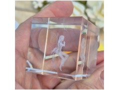 Bomboniera Comunione Bambina Lampada Cubo 3D Fatina - Base Led e Incisione Nome INCLUSA