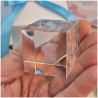 Bomboniera Battesimo Lampada Cubo 3D Orsetto - Base Led e Incisione Nome INCLUSA
