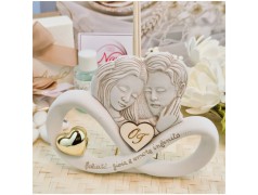 Bomboniera Matrimonio Profumatore Coppia in Pietra Leccese e Marmo con iniziali personalizzate