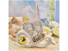 Bomboniera Battesimo profumatore infinito Sacra Famiglia in Pietra Leccese