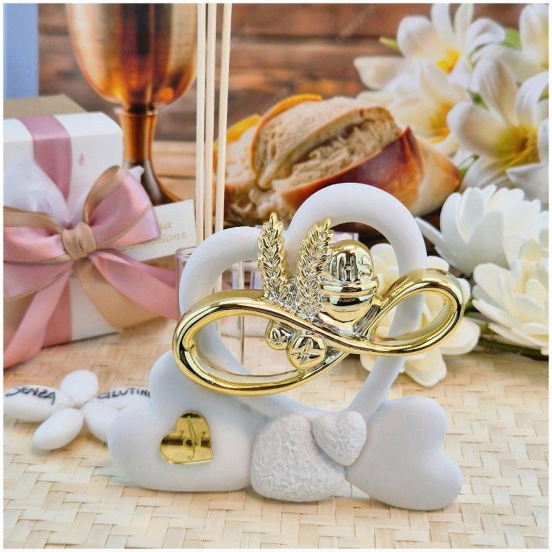 Bomboniera Comunione Calice oro Profumatore in Pietra Leccese e Marmo con nome personalizzato