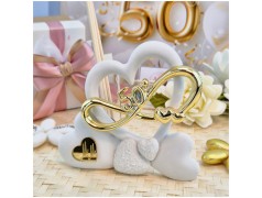 Bomboniera Nozze oro Profumatore in Pietra Leccese e Marmo con nome personalizzato