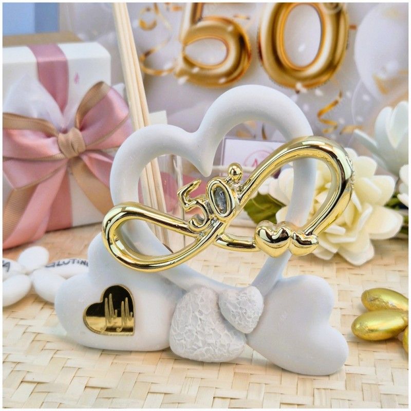 Bomboniera Nozze oro Profumatore in Pietra Leccese e Marmo con nome personalizzato