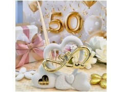 Bomboniera Nozze oro Profumatore in Pietra Leccese e Marmo con nome personalizzato