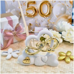 Bomboniera Nozze oro Profumatore in Pietra Leccese e Marmo con nome personalizzato