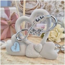 Bomboniera Nozze Argento Profumatore in Pietra Leccese e Marmo con nome personalizzato