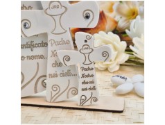 Bomboniera Comunione Crocifisso in Pietra Leccese e Marmo con preghiera