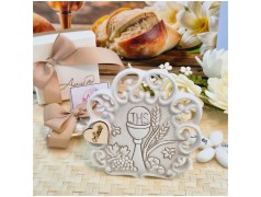 Bomboniera Comunione Icona Calice in Pietra Leccese e Marmo con nome personalizzato