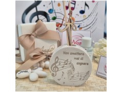 Bomboniera Tema Musica Profumatori in Pietra Leccese e Marmo con Iniziale personalizzata