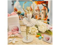 Bomboniera Comunione Ballerina Sulle Punte in Resina Pietra e Oro