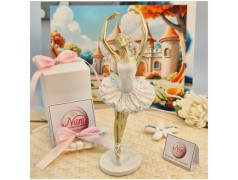 Bomboniera Comunione Ballerina Sulle Punte in Resina Pietra e Oro