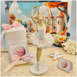 Bomboniera Comunione Ballerina Sulle Punte in Resina Pietra e Oro